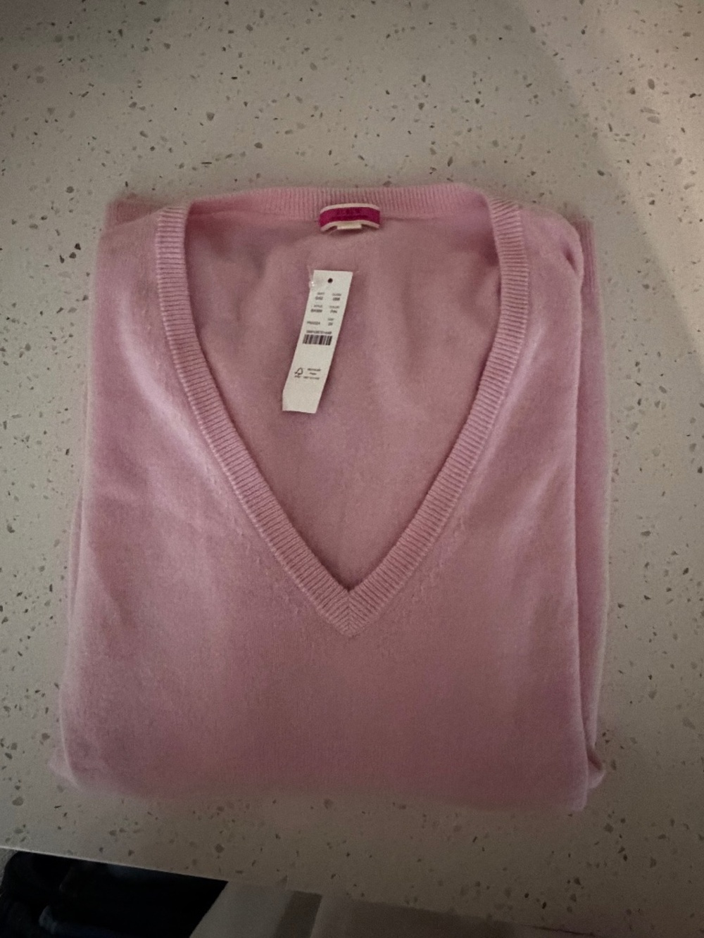 J Crew V Neck Pink Cashmere Sweater